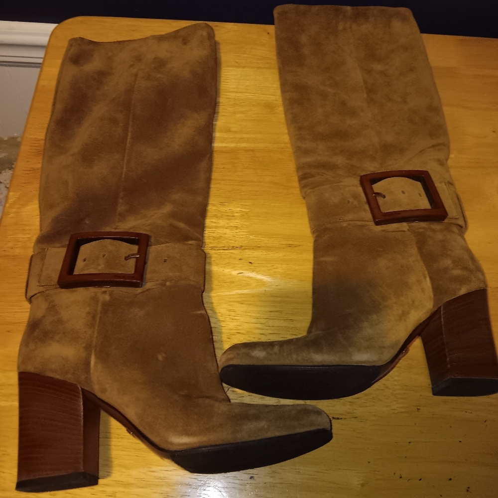Gucci GG Suede Heeled Boots Size 38 - Picture 2 of 5
